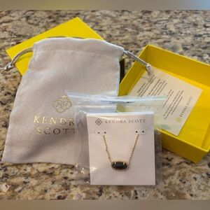 Kendra Scott Gold Necklace with Black Stone